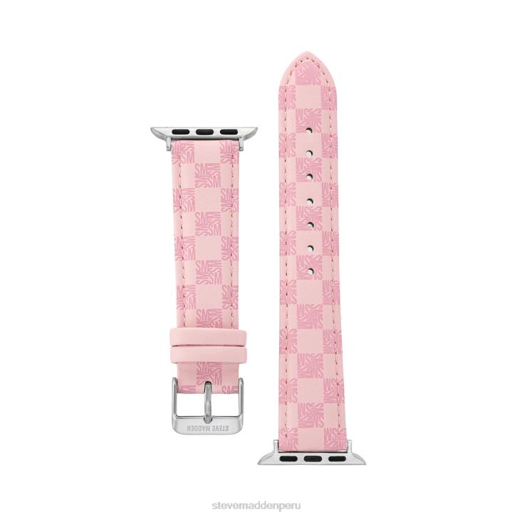 Steve Madden accesorio unisexo Correa de reloj con logo de bloque de Apple Watch 42-44 mm 4DZJ839 rosa