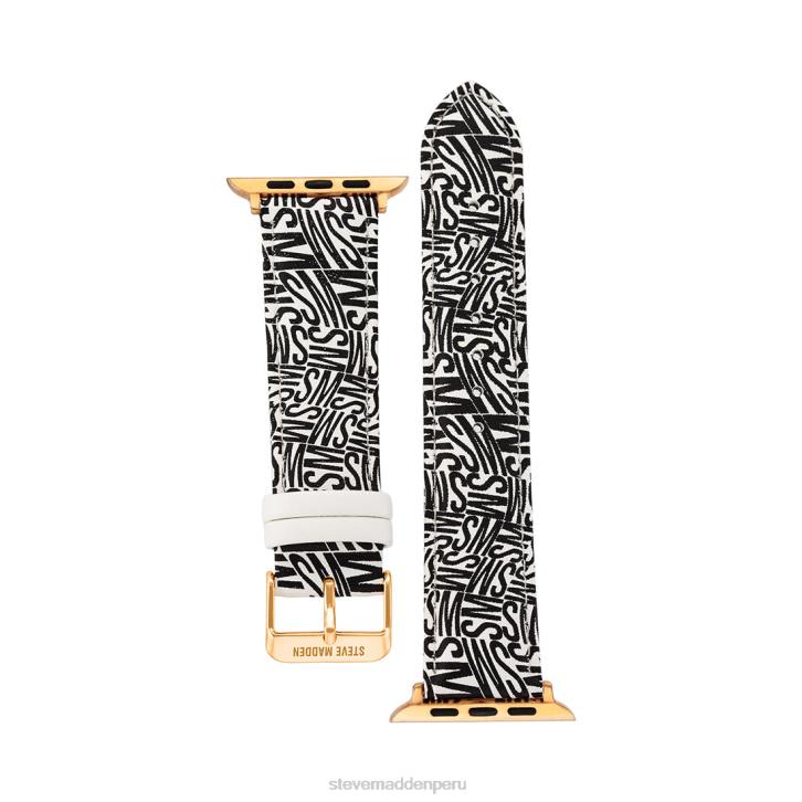 Steve Madden accesorio unisexo correa de reloj con logotipo de apple watch 38-40 mm 4DZJ841 blanco negro