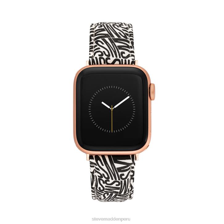 Steve Madden accesorio unisexo correa de reloj con logotipo de apple watch 38-40 mm 4DZJ841 blanco negro
