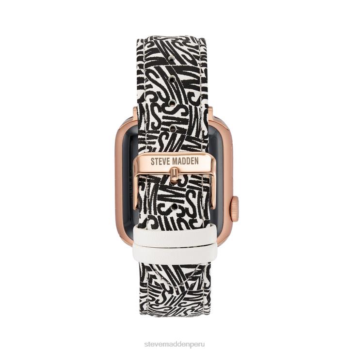 Steve Madden accesorio unisexo correa de reloj con logotipo de apple watch 38-40 mm 4DZJ841 blanco negro