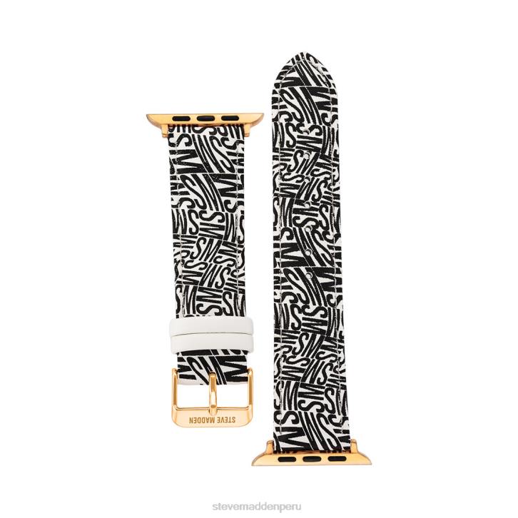Steve Madden accesorio unisexo correa de reloj con logotipo de apple watch 42-44 mm 4DZJ840 blanco negro