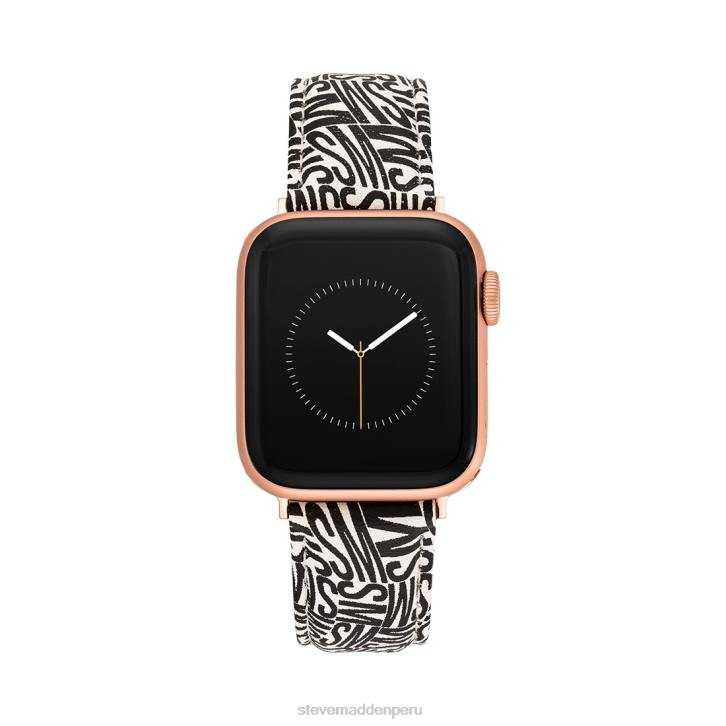 Steve Madden accesorio unisexo correa de reloj con logotipo de apple watch 42-44 mm 4DZJ840 blanco negro