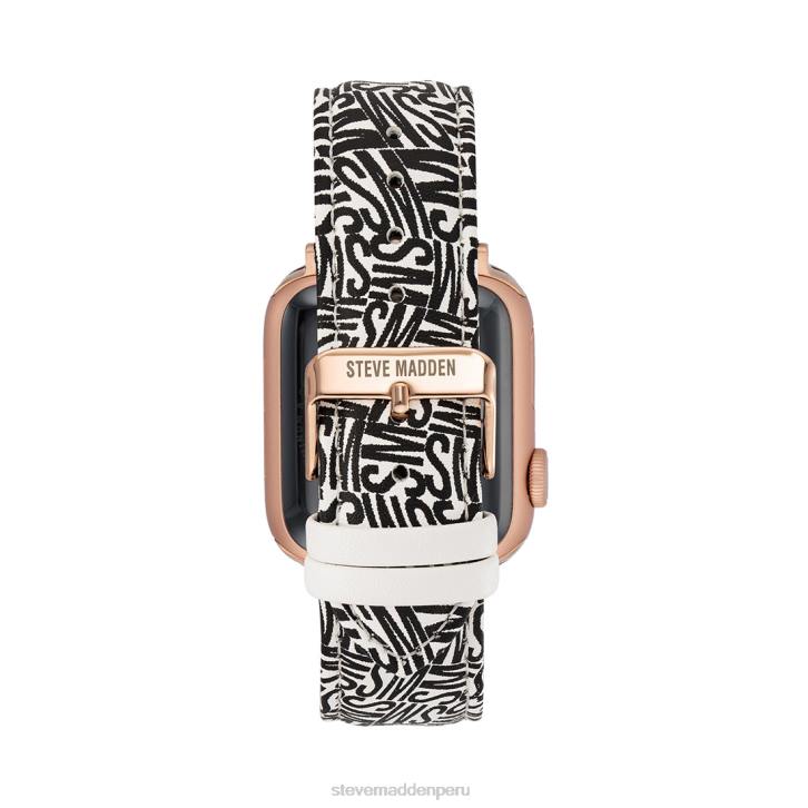 Steve Madden accesorio unisexo correa de reloj con logotipo de apple watch 42-44 mm 4DZJ840 blanco negro