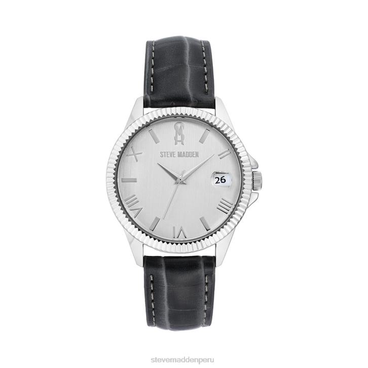 Steve Madden accesorio unisexo reloj clásico en relieve 4DZJ831 negro