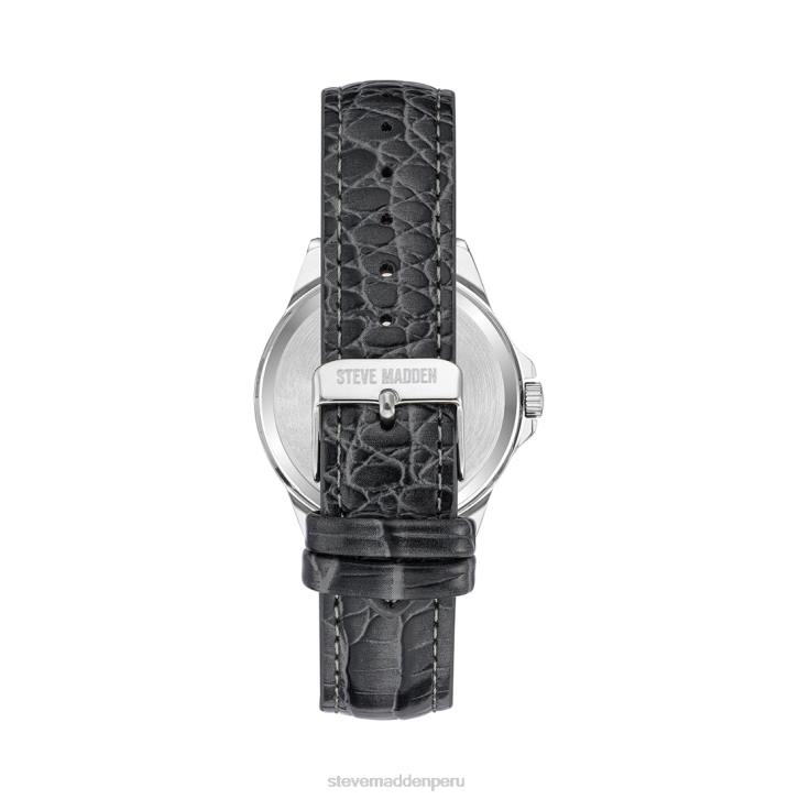 Steve Madden accesorio unisexo reloj clásico en relieve 4DZJ831 negro
