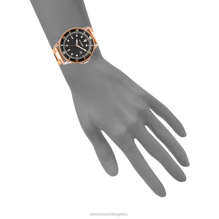 Steve Madden accesorio unisexo reloj clásico llamativo 4DZJ832 negro