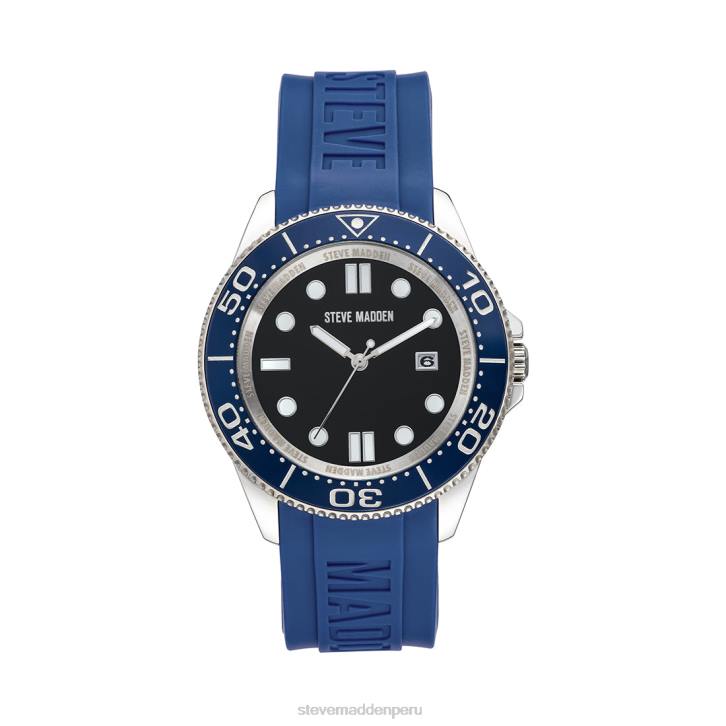 Steve Madden accesorio unisexo reloj con caja de esmalte engomado 4DZJ859 azul