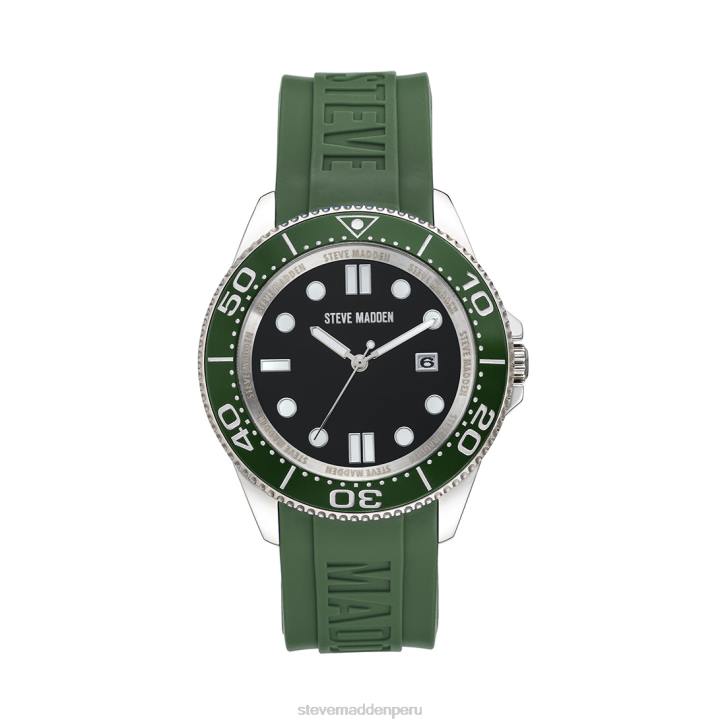 Steve Madden accesorio unisexo reloj con caja de esmalte engomado 4DZJ862 verde