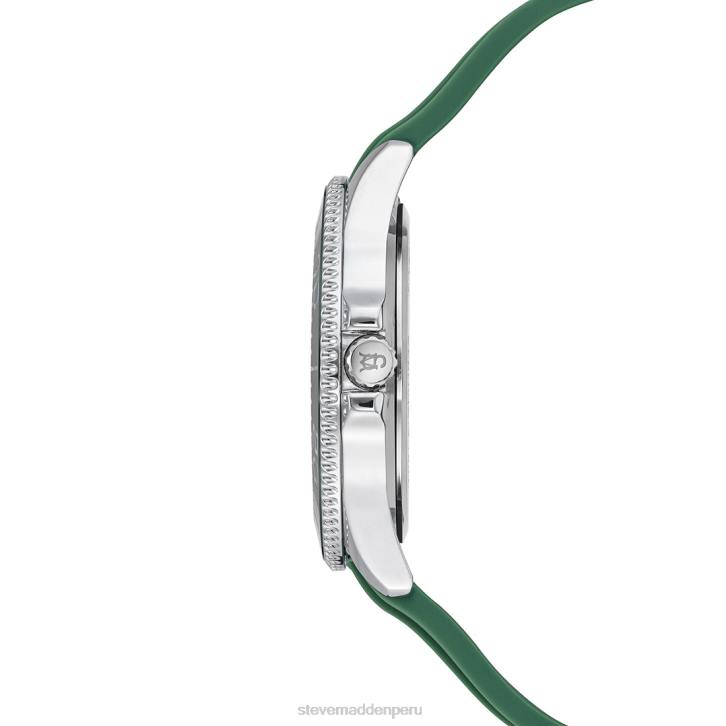 Steve Madden accesorio unisexo reloj con caja de esmalte engomado 4DZJ862 verde