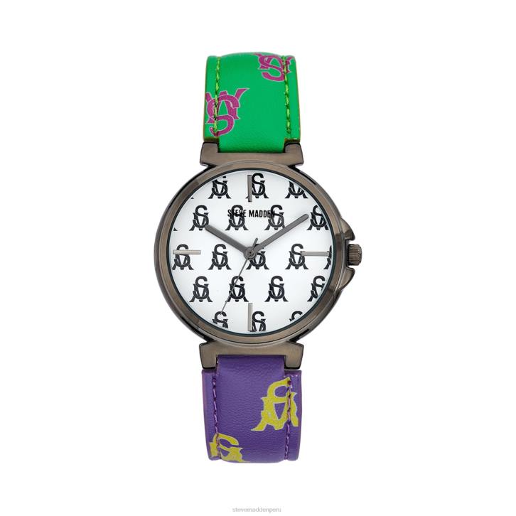 Steve Madden accesorio unisexo reloj con logo apilado 4DZJ829 multi