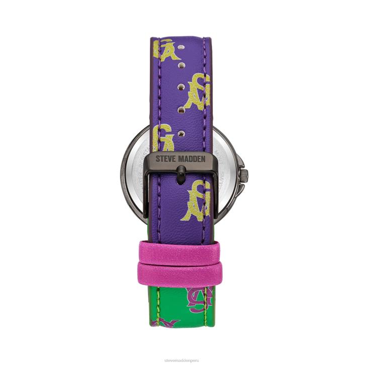 Steve Madden accesorio unisexo reloj con logo apilado 4DZJ829 multi