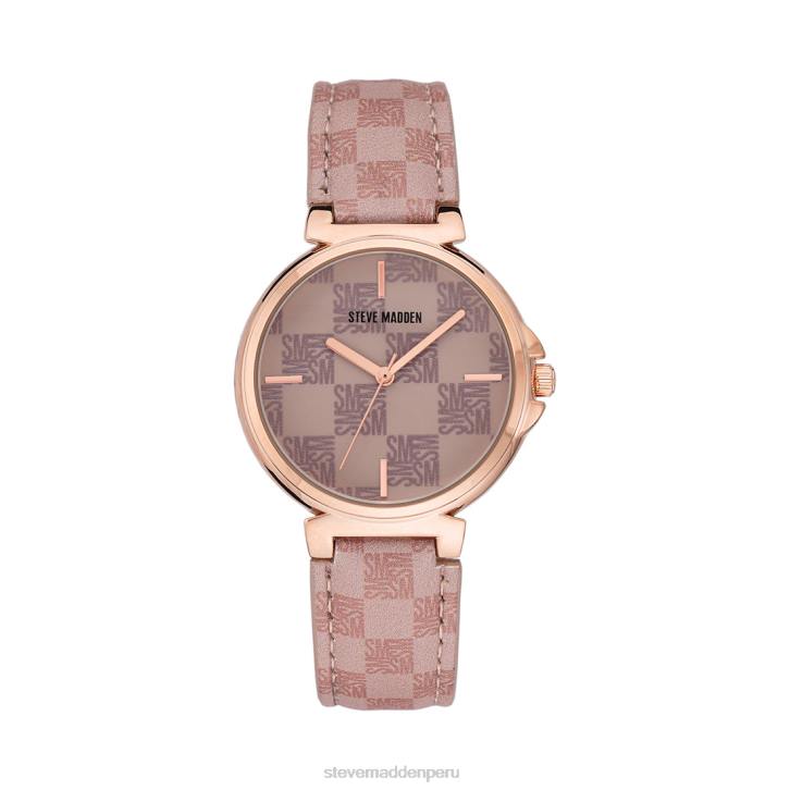 Steve Madden accesorio unisexo reloj con logo en bloque 4DZJ823 rosa