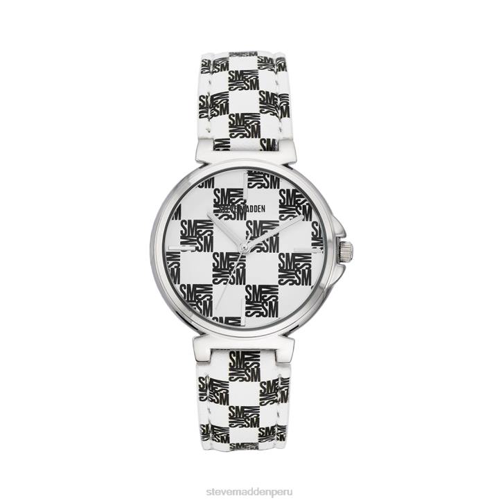 Steve Madden accesorio unisexo reloj con logo en bloque 4DZJ860 blanco negro