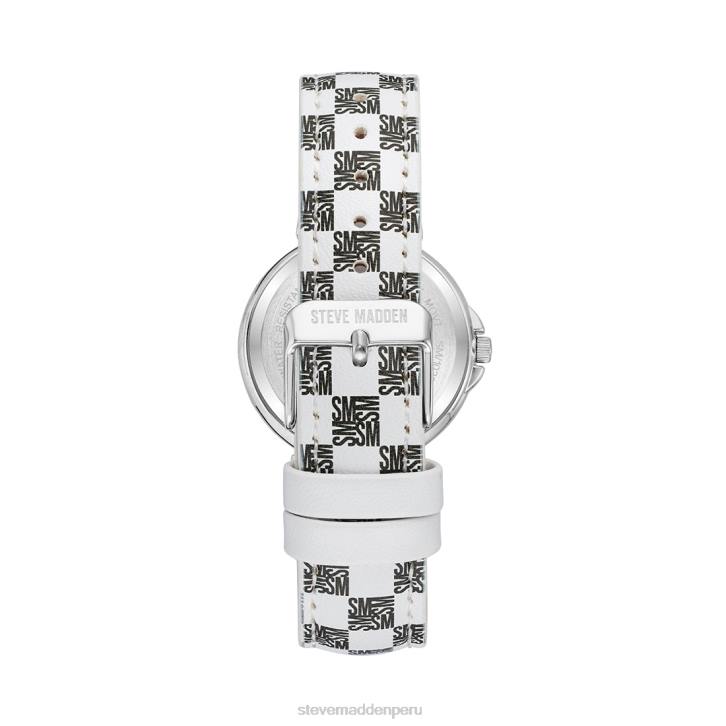 Steve Madden accesorio unisexo reloj con logo en bloque 4DZJ860 blanco negro