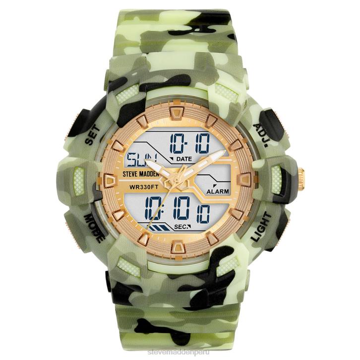 Steve Madden accesorio unisexo reloj deportivo de gran tamaño 4DZJ826 camuflaje