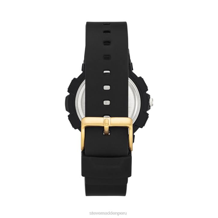 Steve Madden accesorio unisexo reloj deportivo de gran tamaño 4DZJ833 negro