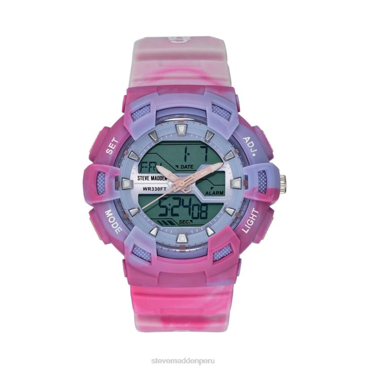 Steve Madden accesorio unisexo reloj deportivo extragrande teñido anudado 4DZJ824 rosa