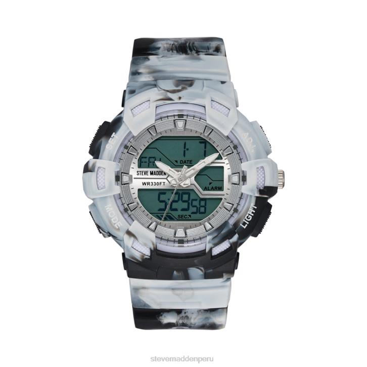Steve Madden accesorio unisexo reloj deportivo extragrande teñido anudado 4DZJ861 negro