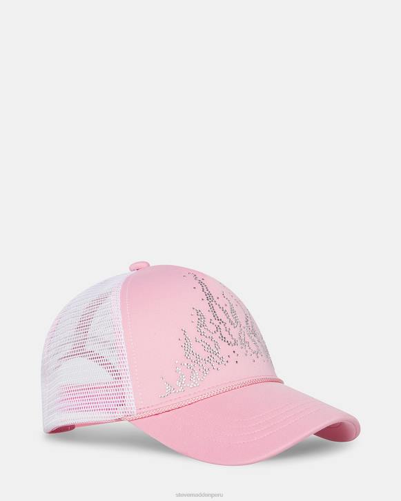 Steve Madden accesorio unisexo gorra de camionero con llamas de piedra 4DZJ870 rosa