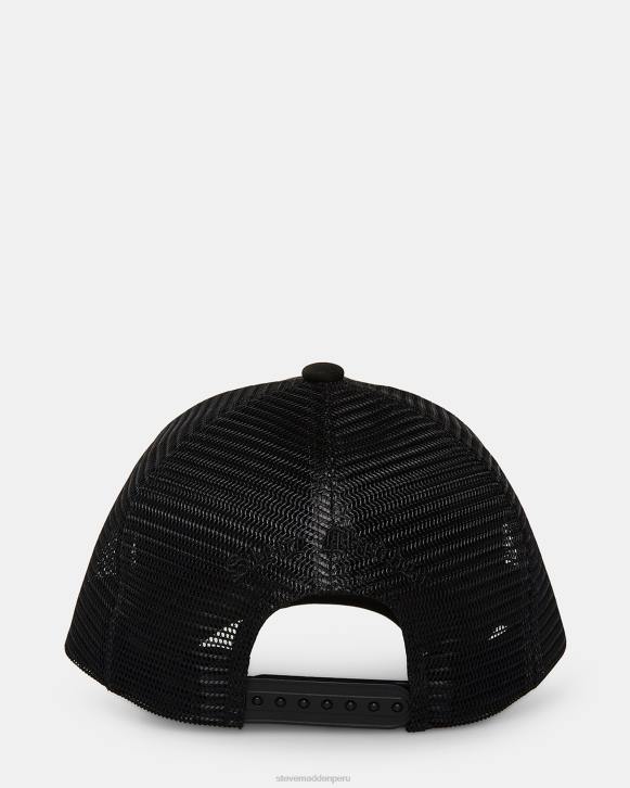 Steve Madden accesorio unisexo gorra de camionero con llamas de piedra 4DZJ871 negro