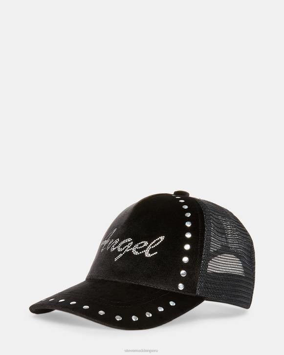 Steve Madden accesorio unisexo sombrero de camionero de ángel de terciopelo 4DZJ868 negro