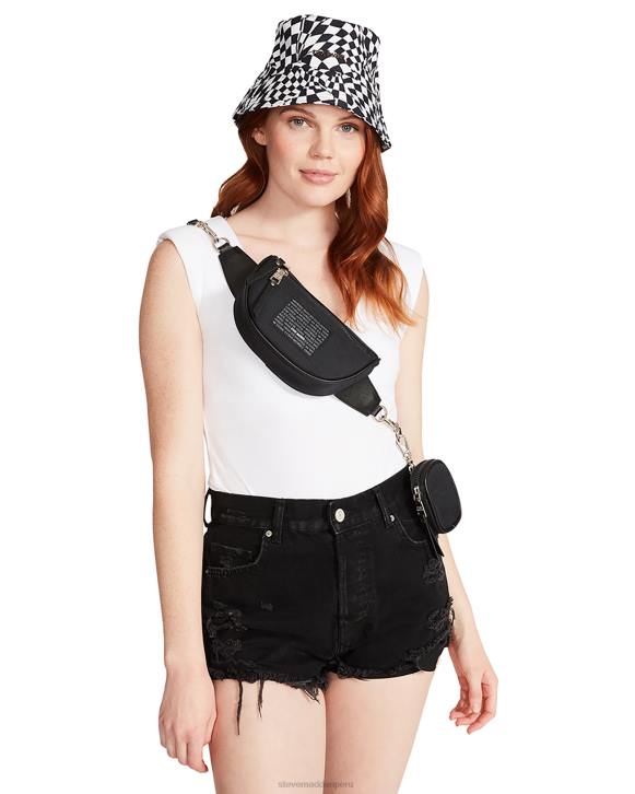 Steve Madden accesorio unisexo sombrero de pescador a cuadros deformados 4DZJ875 blanco