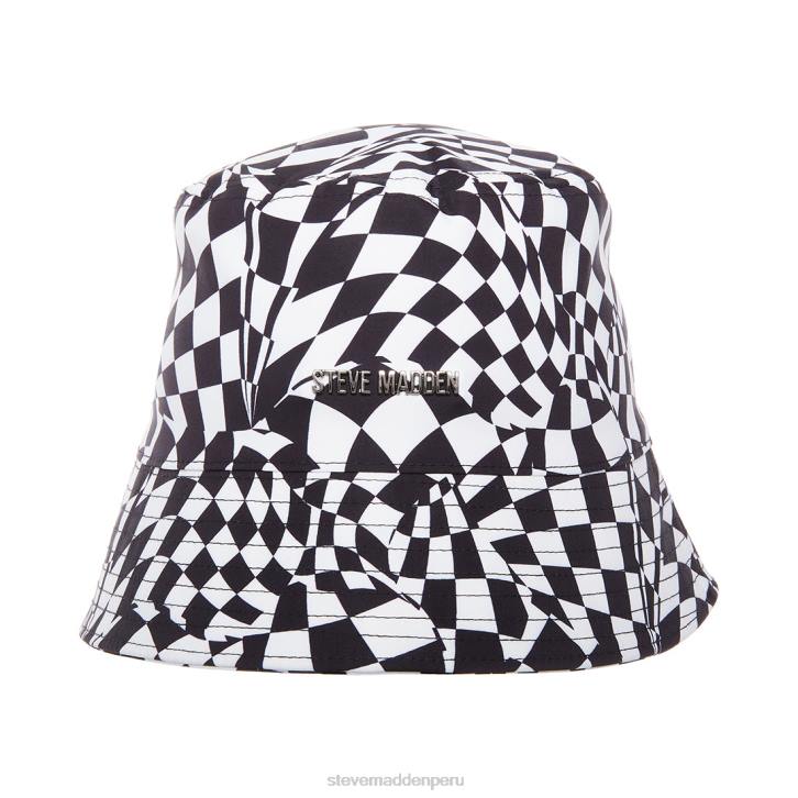 Steve Madden accesorio unisexo sombrero de pescador a cuadros deformados 4DZJ875 blanco