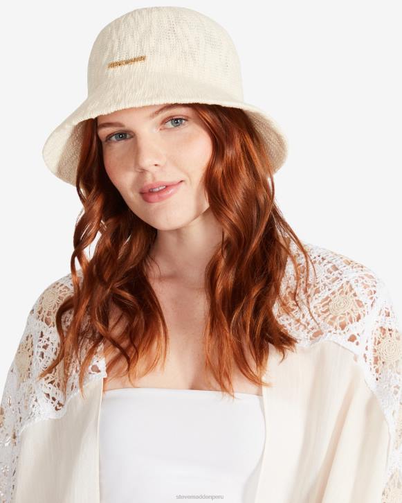 Steve Madden accesorio unisexo sombrero de pescador de hilo de poliéster moldeado 4DZJ874 crema