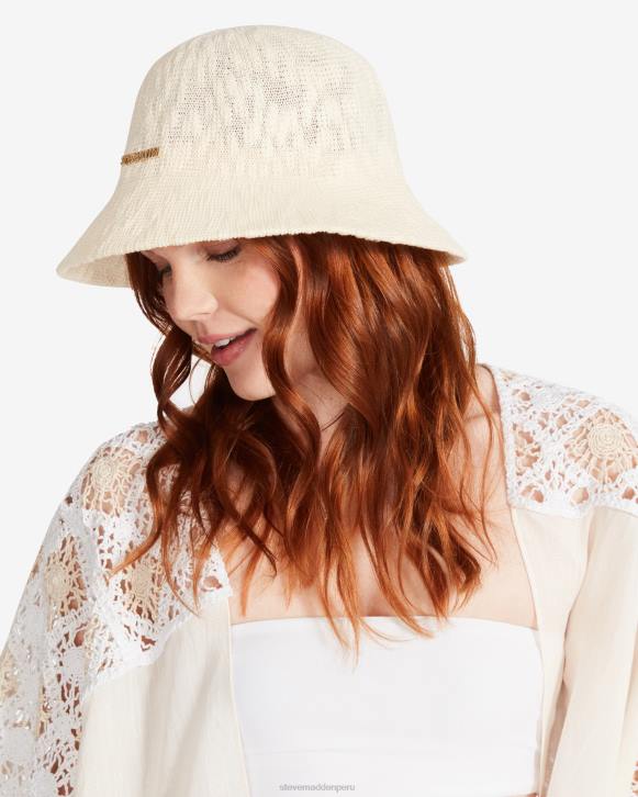 Steve Madden accesorio unisexo sombrero de pescador de hilo de poliéster moldeado 4DZJ874 crema