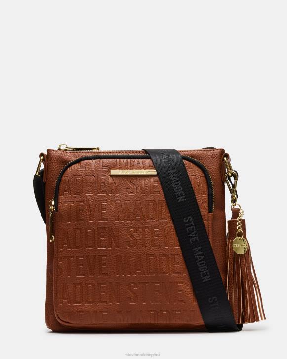 Steve Madden bolsa unisexo bandolera con logo 4DZJ368 coñac