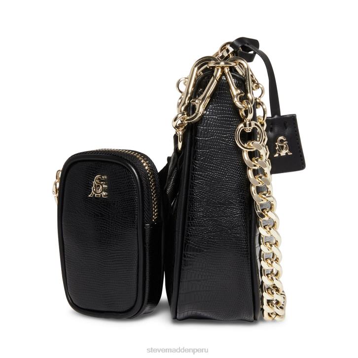 Steve Madden bolsa unisexo lagarto vital 4DZJ409 negro