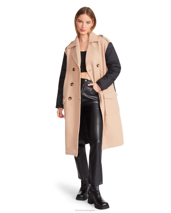 Steve Madden agotador mujer abrigo de sabana 4DZJ619 tela camello