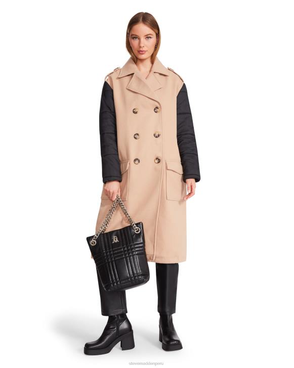 Steve Madden agotador mujer abrigo de sabana 4DZJ619 tela camello