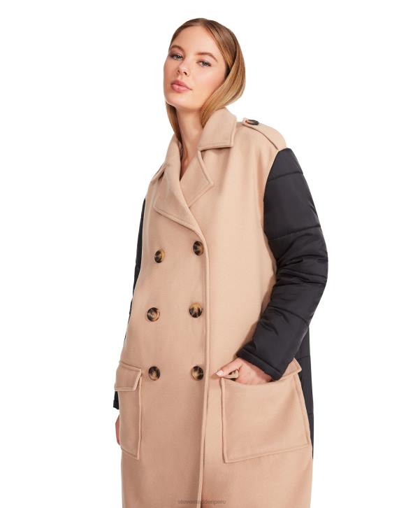 Steve Madden agotador mujer abrigo de sabana 4DZJ619 tela camello