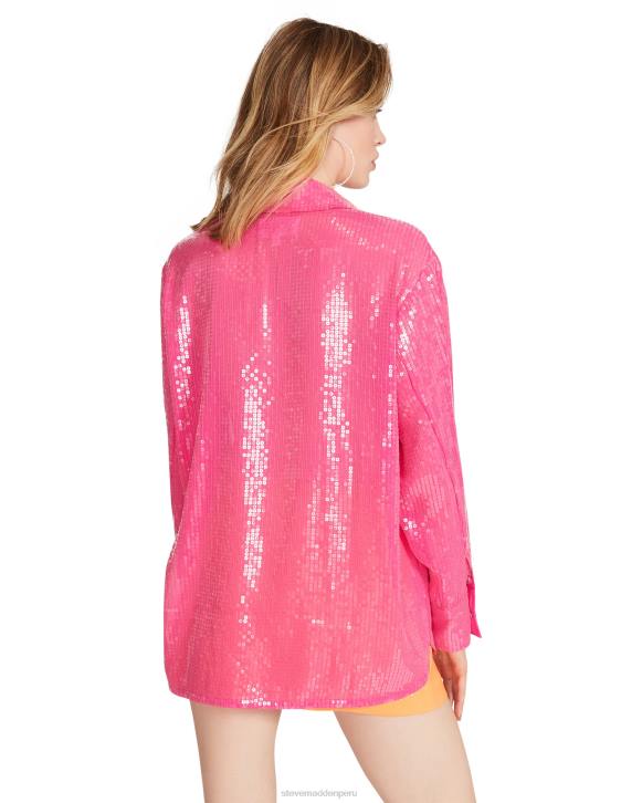 Steve Madden agotador mujer chaqueta symone 4DZJ581 Rosa caliente