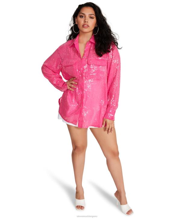 Steve Madden agotador mujer chaqueta symone 4DZJ581 Rosa caliente