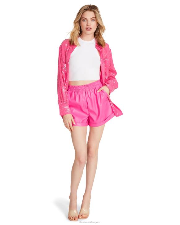 Steve Madden agotador mujer fonda corta 4DZJ639 Rosa caliente