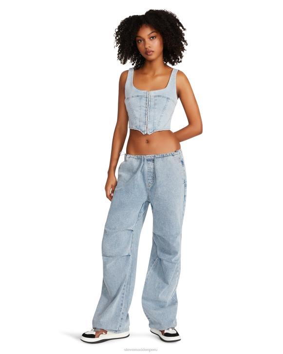 Steve Madden agotador mujer pantalón de paracaídas pia 4DZJ636 tela de mezclilla