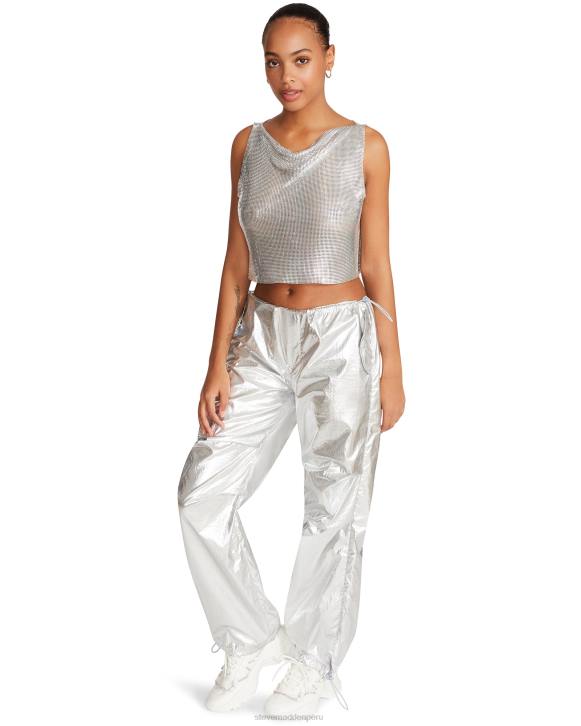 Steve Madden agotador mujer pantalón de paracaídas pia 4DZJ668 plata