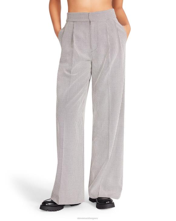 Steve Madden agotador mujer pantalón isabella a cuadros 4DZJ689 negro
