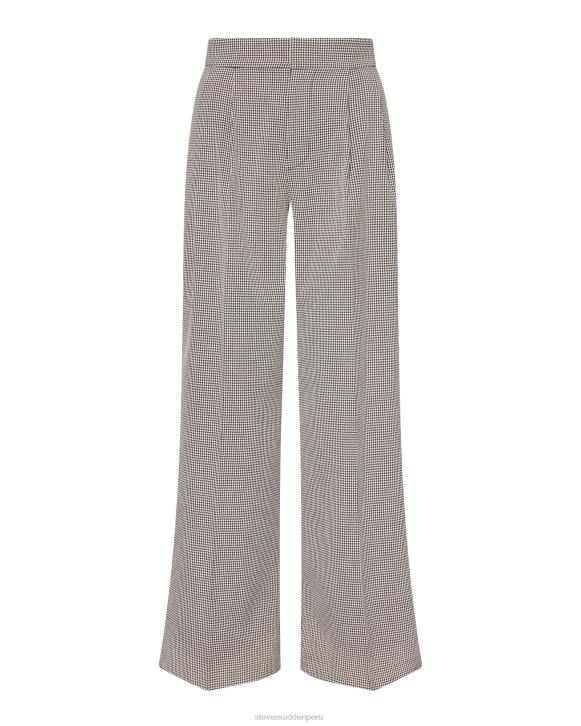 Steve Madden agotador mujer pantalón isabella a cuadros 4DZJ689 negro