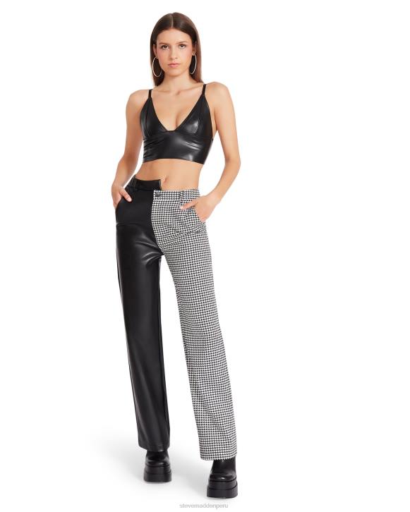 Steve Madden agotador mujer pantalón mackenzie de pata de gallo 4DZJ685 blanco
