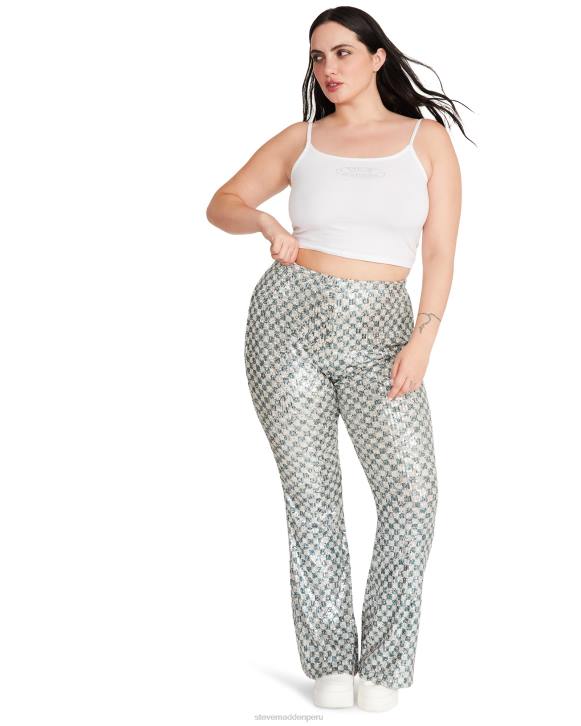 Steve Madden agotador mujer pantalón shae 4DZJ683 plata