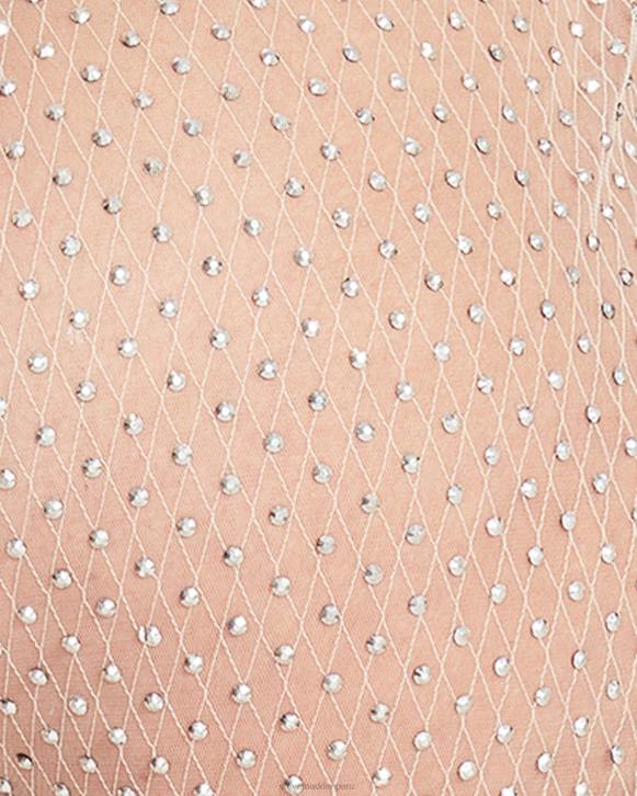 Steve Madden agotador mujer pantalones de malla con diamantes de imitación 4DZJ669 Marfil