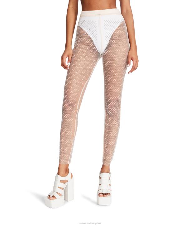 Steve Madden agotador mujer pantalones de malla con diamantes de imitación 4DZJ669 Marfil