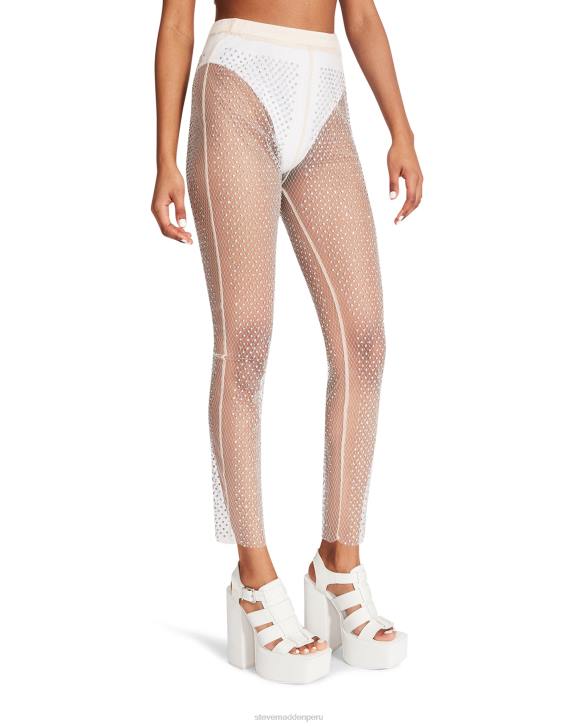 Steve Madden agotador mujer pantalones de malla con diamantes de imitación 4DZJ669 Marfil