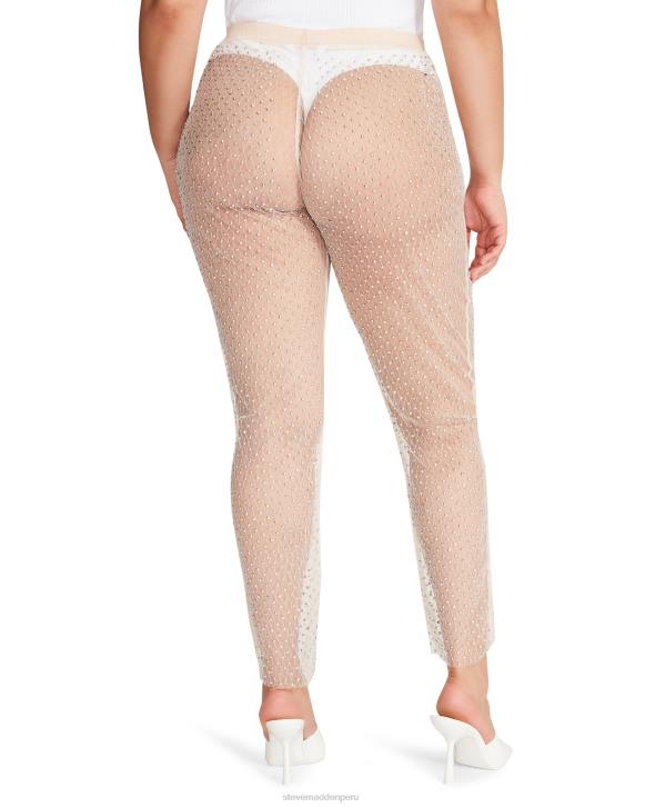Steve Madden agotador mujer pantalones de malla con diamantes de imitación 4DZJ669 Marfil