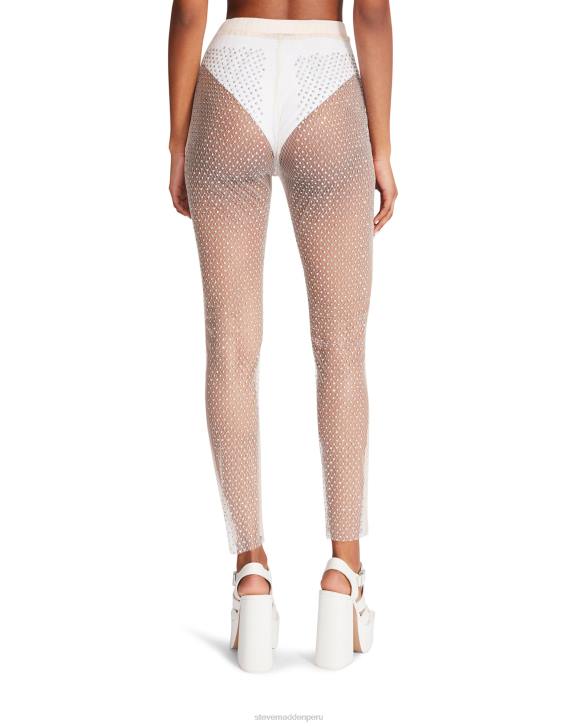 Steve Madden agotador mujer pantalones de malla con diamantes de imitación 4DZJ669 Marfil