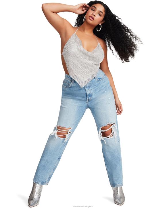 Steve Madden agotador mujer apenas hay cabestro de diamantes de imitación 4DZJ740 plata