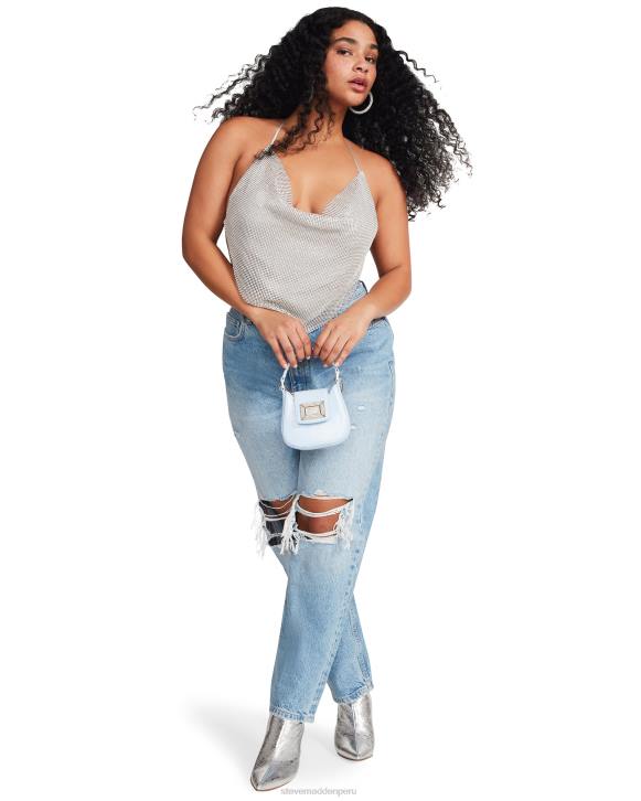 Steve Madden agotador mujer apenas hay cabestro de diamantes de imitación 4DZJ740 plata